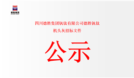 四川德勝集團釩鈦有限公司德勝釩鈦 機頭灰招標(biāo)文件